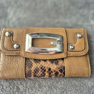 GUESS Tan and Brown Women's Clutch